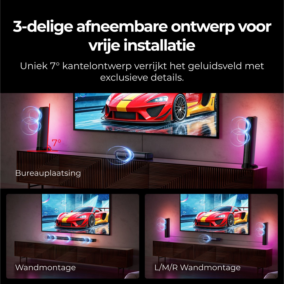 ULTIMEA Apollo S70 Ultra 7.1 Soundbar Set Zwart