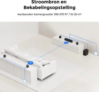 ULTIMEA Aura A60 7.1 Soundbar met Subwoofer en Surround Speakers Zwart