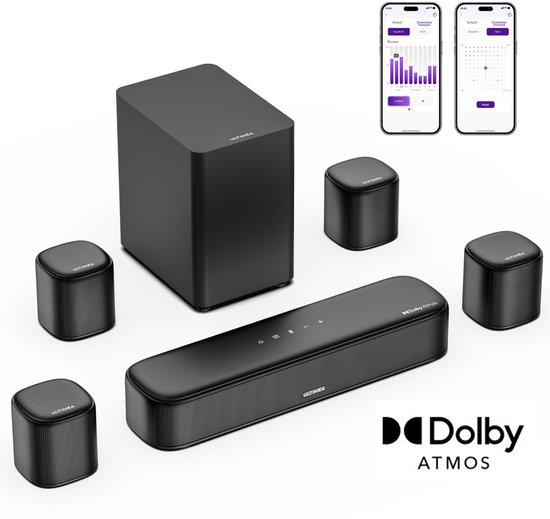 ULTIMEA Aura A60 7.1 Soundbar met Subwoofer en Surround Speakers Zwart