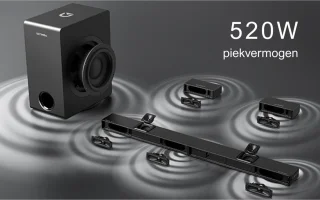 ULTIMEA Nova S80 Soundbar met Draadloze Subwoofer 5.1.2 Dolby Atmos Zwart