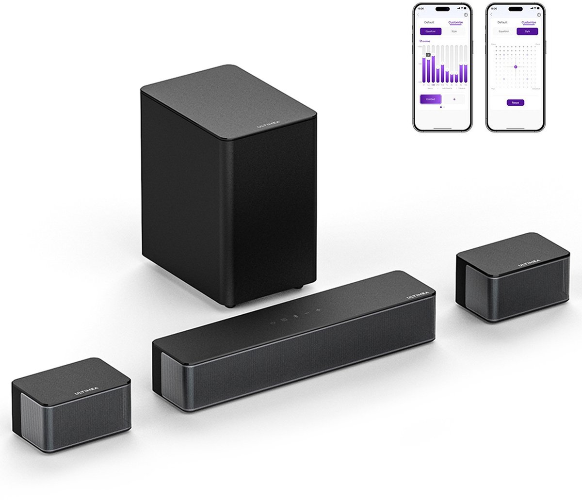 De ULTIMEA Poseidon D50 5.1 Soundbar Set in één oogopslag