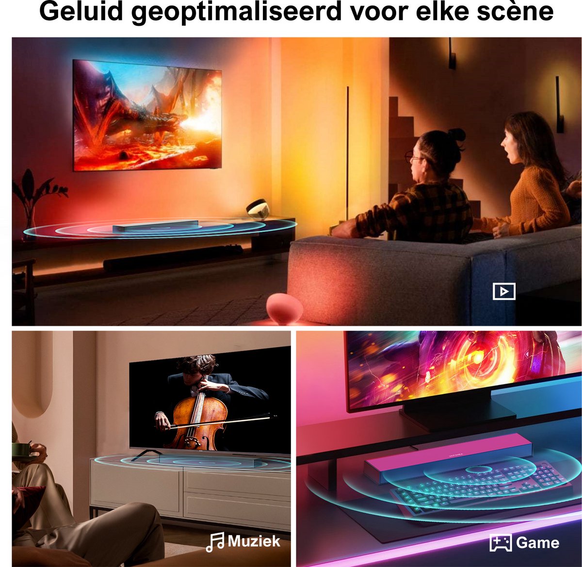 ULTIMEA Soundbar 2.1 Bluetooth Home Theater 160W Zwart