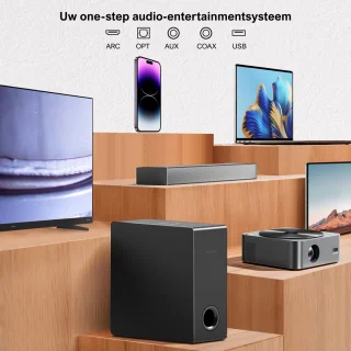 ULTIMEA Soundbar 2.1 Bluetooth Home Theater 160W Zwart