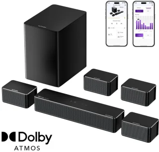 ULTIMEA Soundbar 7.1ch met Draadloze Subwoofer Zwart