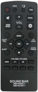 Universele afstandsbediening voor soundbar-modellen
