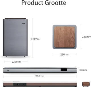 UpLiving® Soundbar met Draadloze Subwoofer Grijs