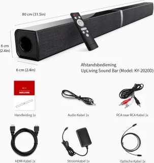 UpLiving Soundbar verstelbaar zwart Bluetooth 5.0