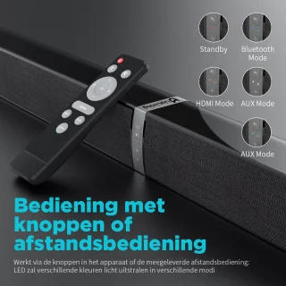UpLiving Soundbar verstelbaar zwart Bluetooth 5.0