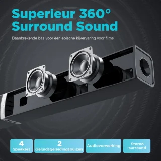 UpLiving Soundbar verstelbaar zwart Bluetooth 5.0