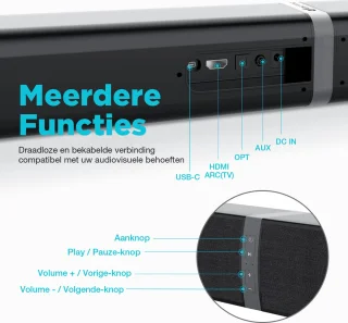 UpLiving Soundbar verstelbaar zwart Bluetooth 5.0