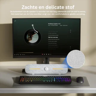 USB Mini Soundbar voor PC - Wit