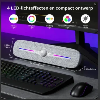 USB Mini Soundbar voor PC - Wit