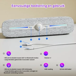 USB Mini Soundbar voor PC - Wit