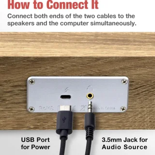 USB PC Soundbar - Houten behuizing
