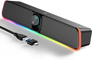 Usb-pc-soundbar met rgb-verlichting