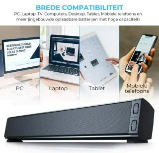 USN Soundbar met Subwoofer en Bluetooth Zwart