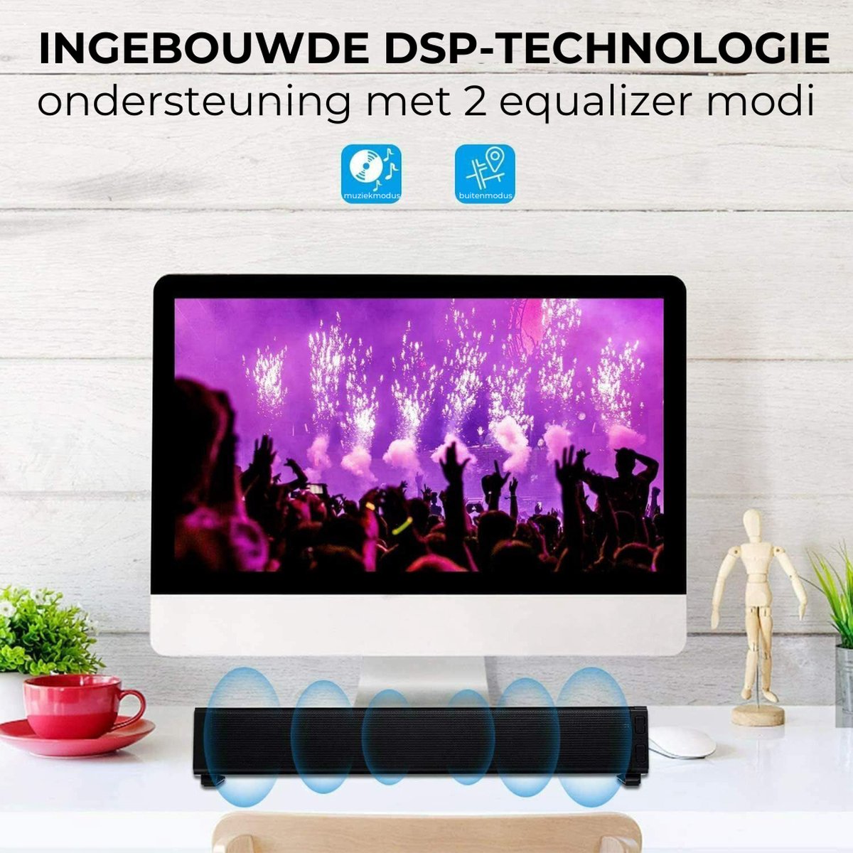 USN Soundbar met Subwoofer en Bluetooth Zwart