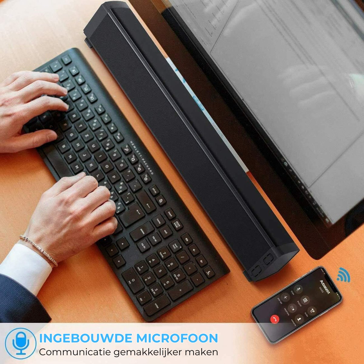 USN Soundbar met Subwoofer en Bluetooth Zwart