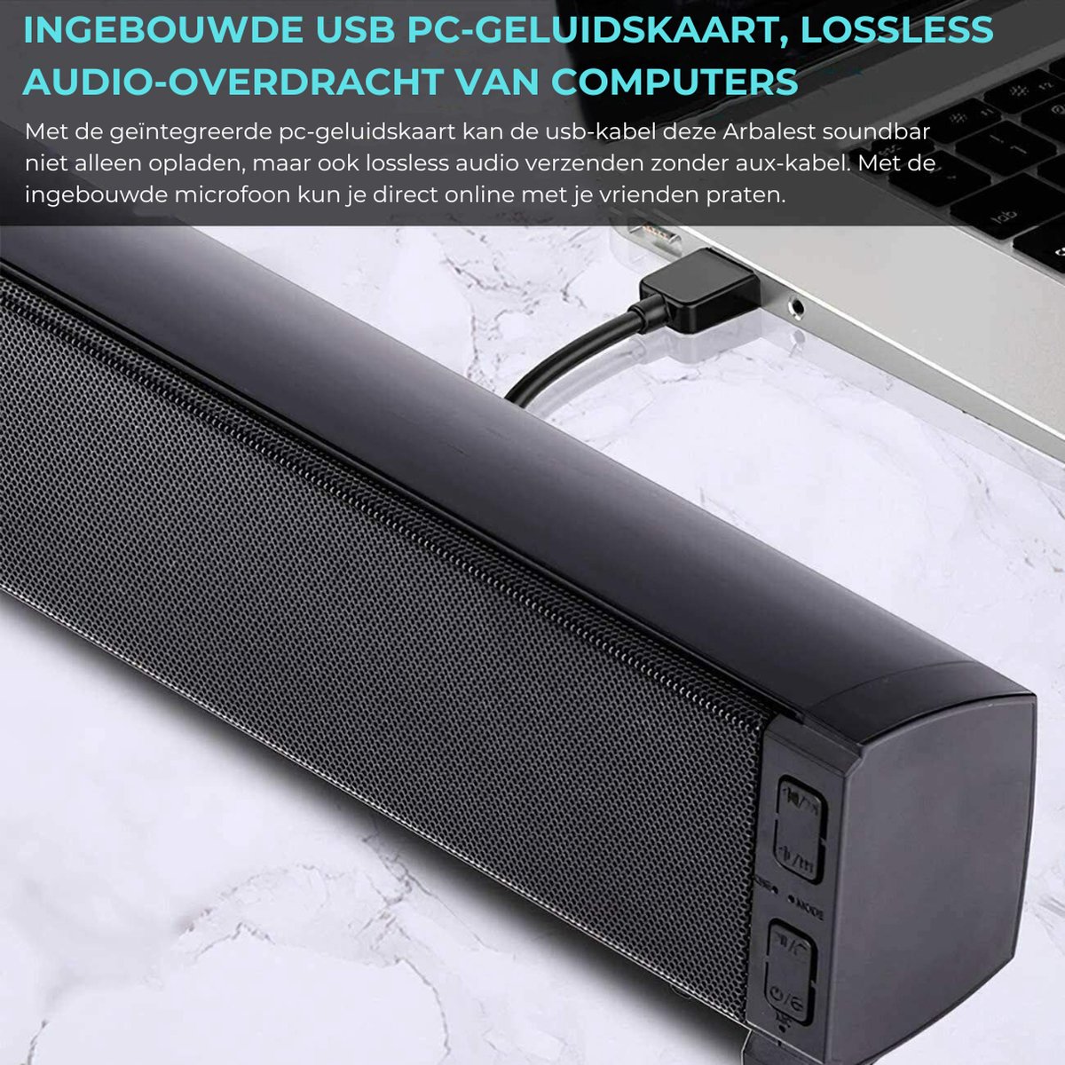 USN Soundbar met Subwoofer en Bluetooth Zwart