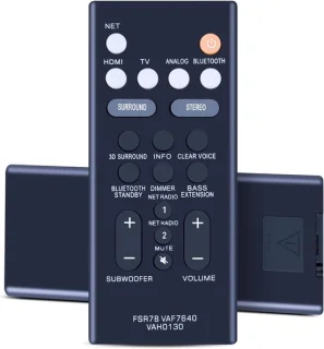 Vervangende afstandsbediening voor Yamaha soundbar YAS-106, ATS-1060, YAS-107, ATS-1070 en YAS-207