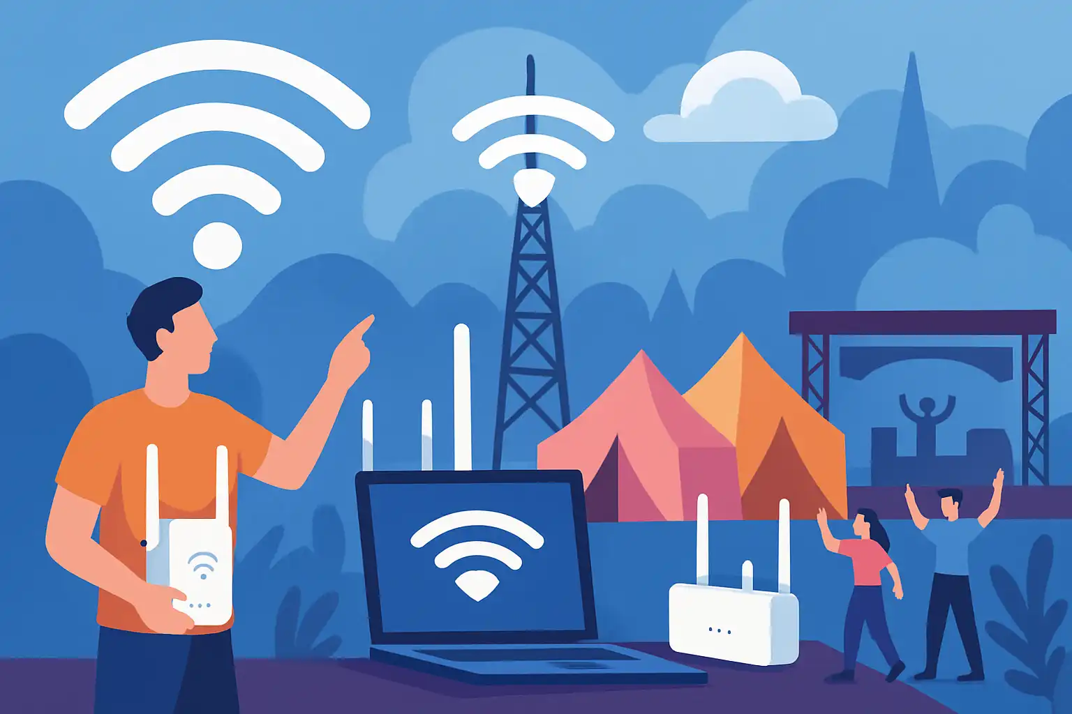 Pop-up events en festivals: zo zet je in één dag betrouwbare wifi neer met wifi-versterkers