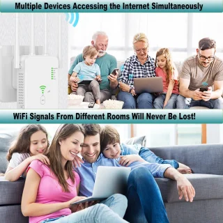 Wifi Dual-Band Extender, Wifi Signaalversterker, Draadloze Repeater, Geschikt Voor Wifi (Wit)