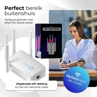 WiFi Versterker Stopcontact – 1200 Mbit/s – Dual Band 2.4G & 5G – WiFi Repeater – WiFi Booster – WiFi Extender – Inclusief Ethernetpoort & NL Handleiding