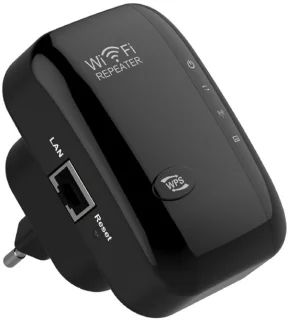 WiFi-signaalversterker - Draadloze netwerkrepeater met een bereik van meer dan 5000 vierkante meter - Versterker met groot bereik Versterker met groot bereik en ethernetpoort - zwart