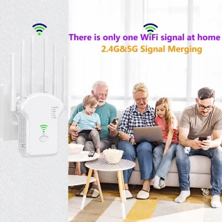 Draadloze wifi-repeater wifi-signaalversterker - 1200 Mbps - Dual-band 2.4G 5G wifi-extender - 802.11ac Gigabit wifi-versterker - WPS-router - wit