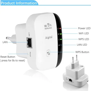 Wifi Versterker - Stopcontact Repeater Draadloos - Extender