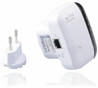 De 300Mbps Wi-Fi Repeater, 2,4GHz, met netwerkversterker met groot bereik, Ethernet-poort, WPS, AP-modus, eenvoudig in te stellen, compatibel met alle WLAN-apparaten) EU-stekker in één oogopslag