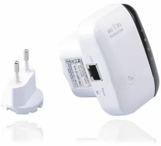 300Mbps Wi-Fi Repeater, 2,4GHz, met netwerkversterker met groot bereik, Ethernet-poort, WPS, AP-modus, eenvoudig in te stellen, compatibel met alle WLAN-apparaten) EU-stekker