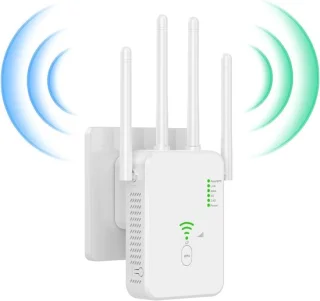 1x WiFi Versterker Buiten - 1200 Mbit/s Dualband Repeater - WPS & Ethernet Poort - Voor Tuin, Garage & Kantoor