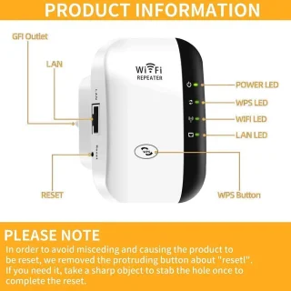 Solacis Wifi versterker stopcontact - Wifi versterker - Wifi repeater - Wifi stopcontact - Wifi verbeteren - Betere wifi - Must have voor een betere wifi in huis!