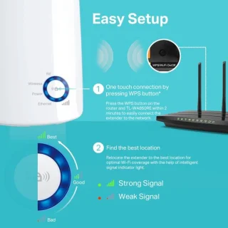 300 Mbps wifi-versterker met 1 LAN-poort