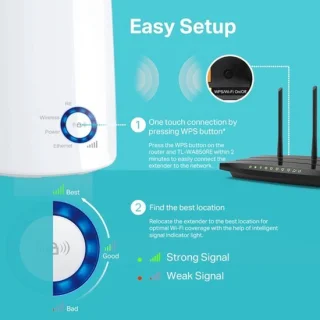 300 Mbps wifi-versterker met LAN-poort