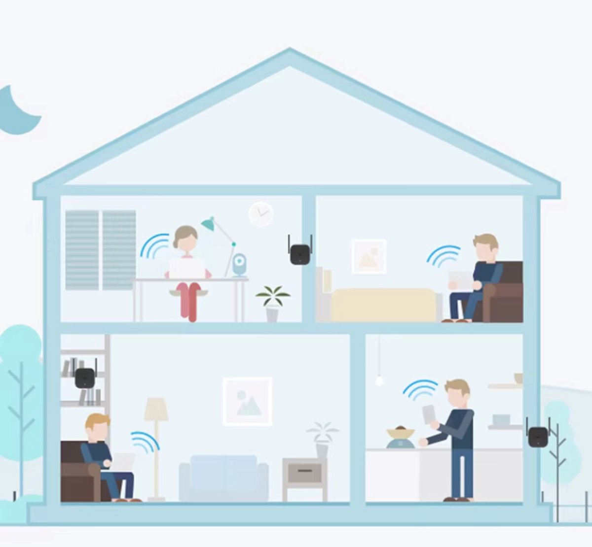 Almas Xiaomi WIFI PRO Versterker 300M Zwart EU-plug