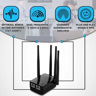 BlueShadow WiFi Repeater 1200Mbps Dual Band