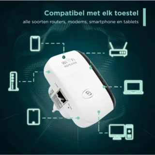 CRTV Wifi Versterker Stopcontact 300Mbps Wit