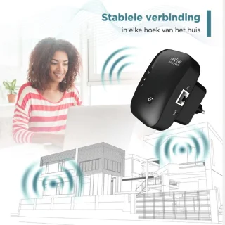 CRTV Wifi Versterker Stopcontact 300Mbps Zwart