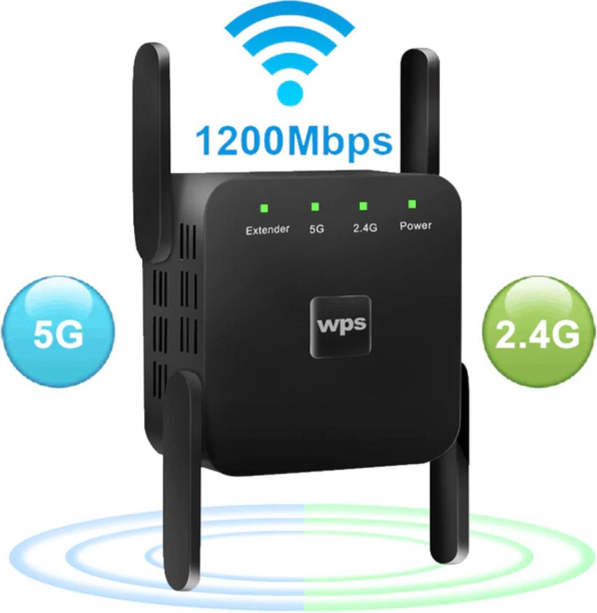 DrPhone W02 Wifi Router & Booster Zwart EU Plug