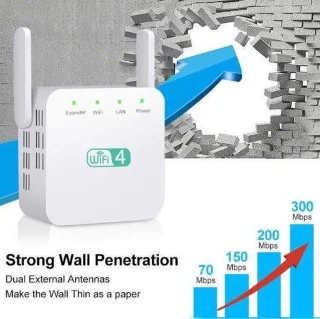DrPhone WR1 Wifi Versterker 300Mbps 2.4GHz zwart