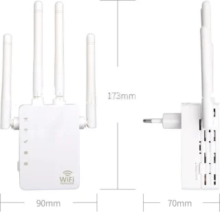 DrPhone WR4 Pro Dual Band Wifi Versterker 1200Mbps Wit