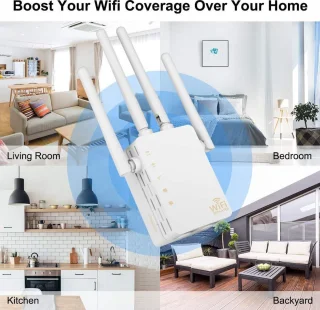 DrPhone WR4 Pro Dual Band Wifi Versterker 1200Mbps Wit