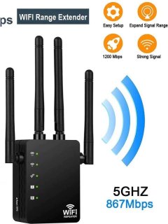 DrPhone WR4 Pro Wifi Versterker Dual Band Zwart