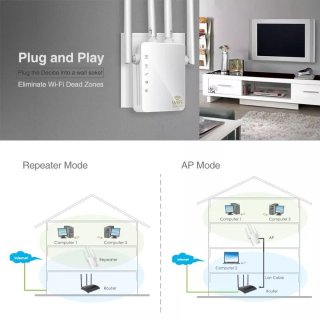 DrPhone WR4 Pro Wifi Versterker Dual Band Zwart