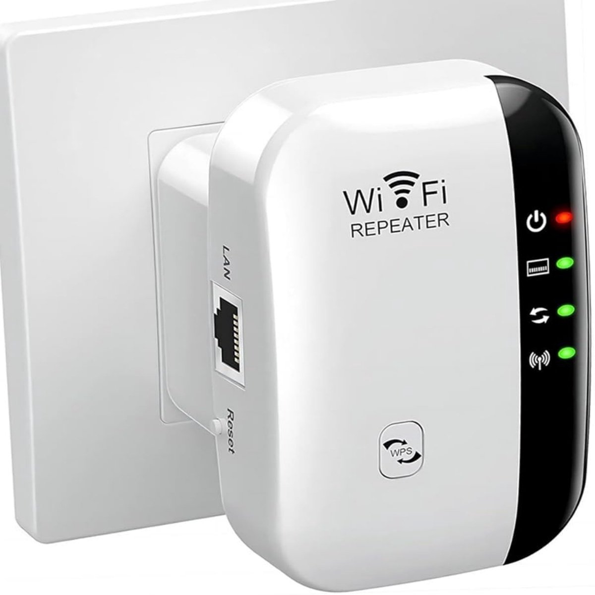 De DUSSDOTE WiFi Repeater 300 Mbps 2.4 GHz Ethernet in één oogopslag