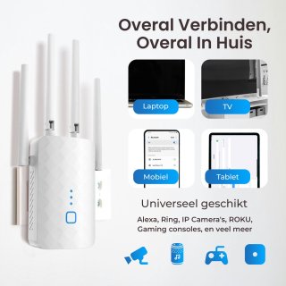 DynaBright WiFi Versterker Stopcontact Dual-Band 1200 Mbit/s