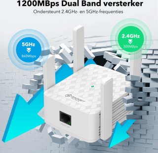 Gadgetplace WiFi Versterker Stopcontact Dual Band 1200Mbps
