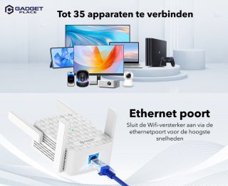Gadgetplace WiFi Versterker Stopcontact Dual Band 1200Mbps